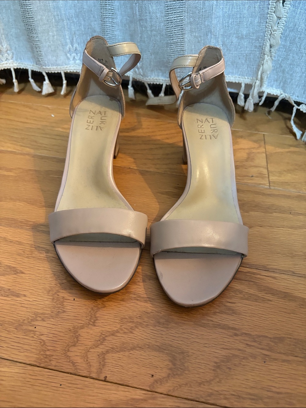 Naturalizer Blush Nude Open-Toe Ankle-Strap Heels